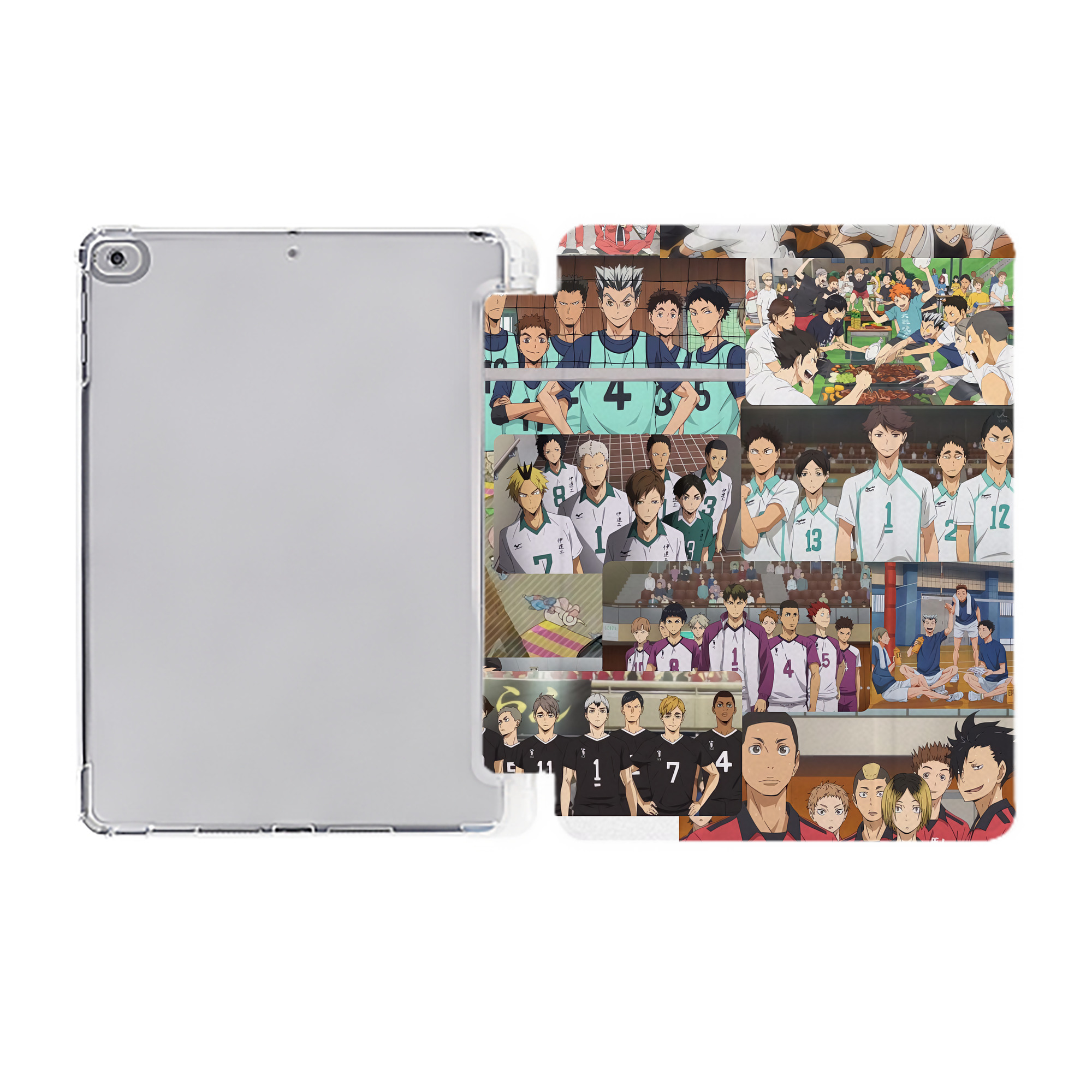 （画像用） ハイキュー!! Haikyu!! IPad ケース ペン収納付き 三つ折りスタンド PUレザー×シリコン 対応機種9.5/10.5/10.9インチ